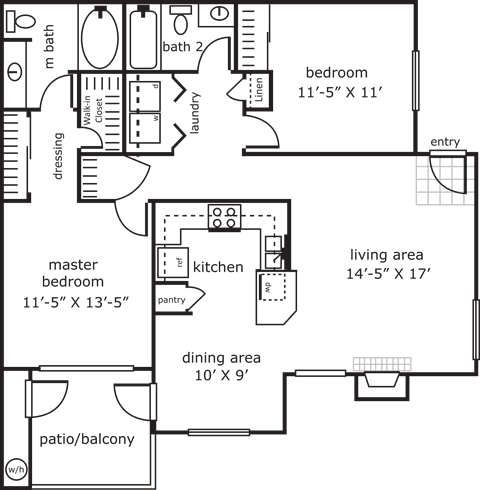 Tuscaro 2 bed 2 bath 1067 sf