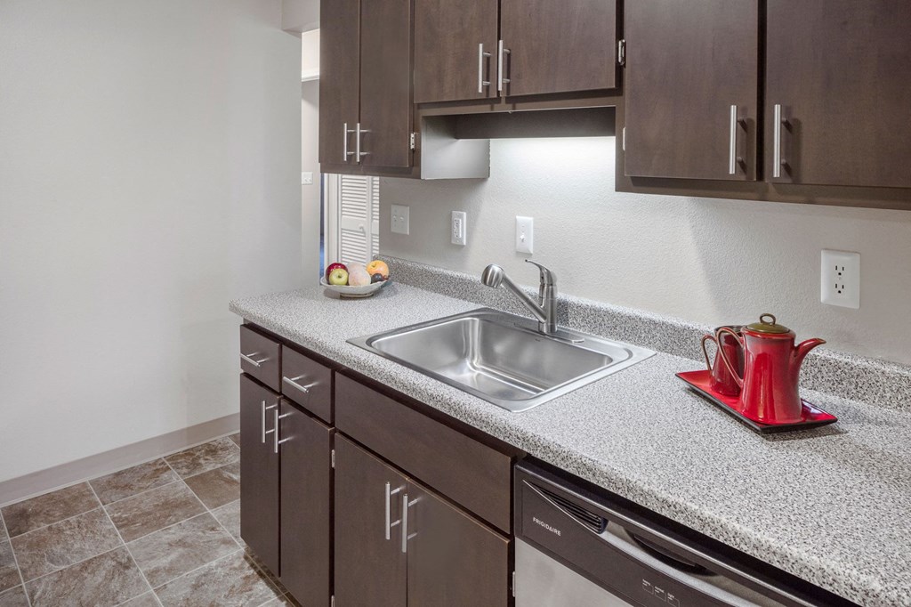 a kitchen with a sink and a dishwasher