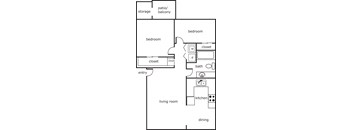 a floor plan of a room with a bathroom and a closet