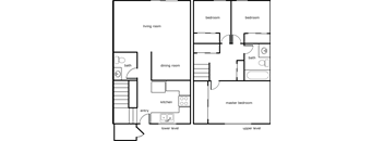 3 Bed 1.5 Bath 1017 SF