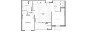 deer creek 2 bed 1 bath 780 sf A