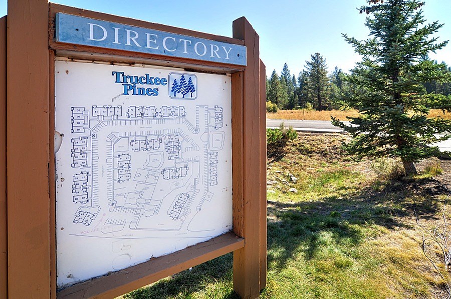 a sign with a map of trucker pass