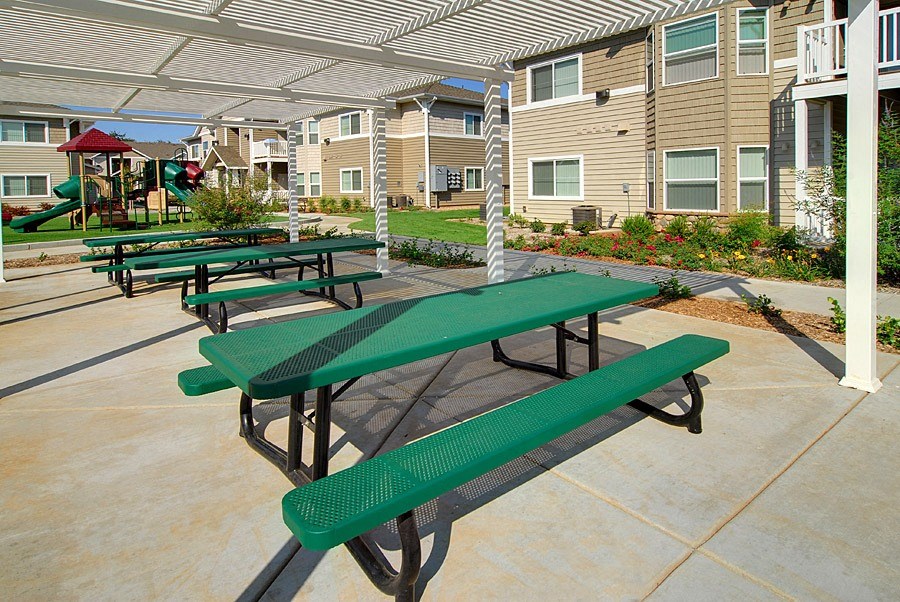 our picnic tables are available for residents of our apartments with a playground