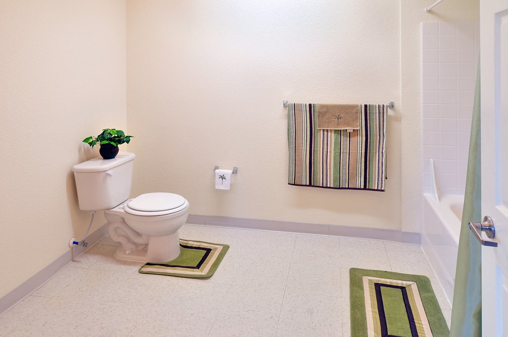 a bathroom with a toilet and a bathtub