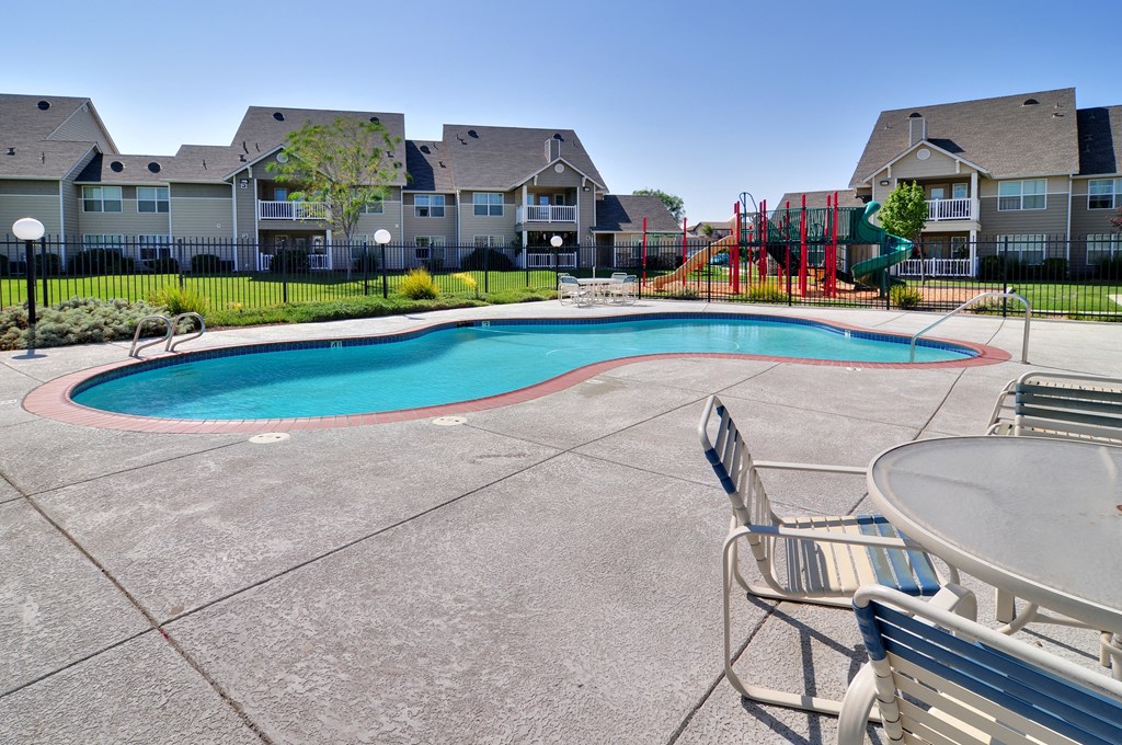 take a dip in the resort style pool