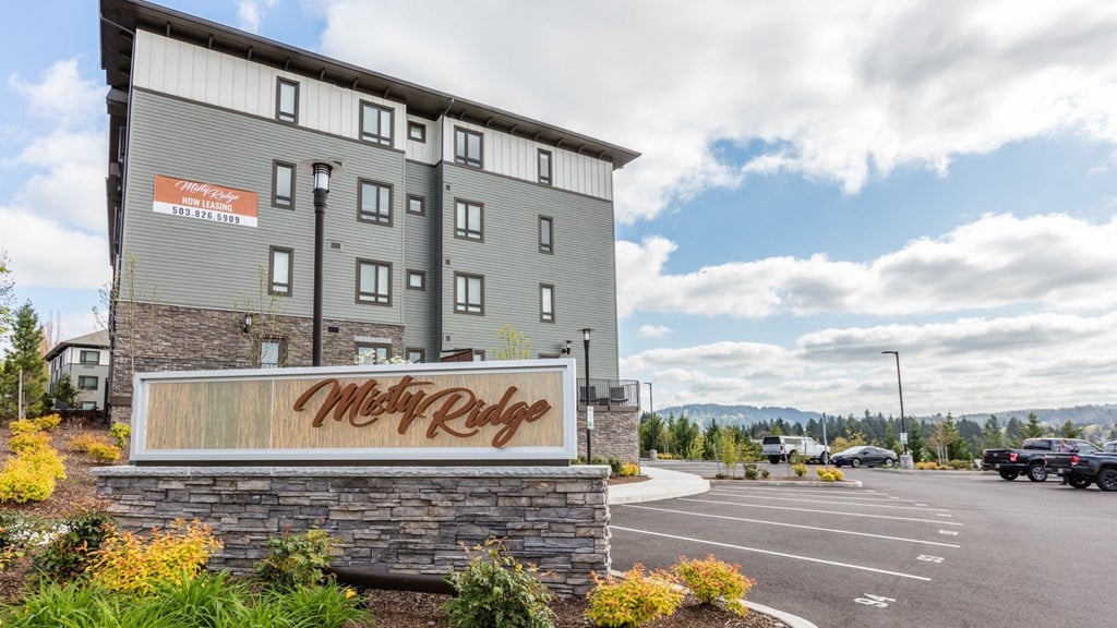 the facade of a hotel with a sign that reads north ridge
