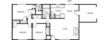 elizabeth anne 3 bed 2 bath 1080 SF B