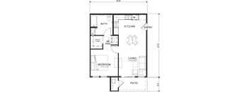 Eaglepointe 1 Bed 1 Bath 667 SF