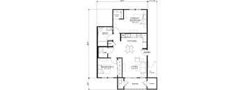 Eaglepointe 2 Bed 1 Bath 878 SF