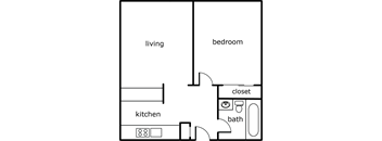 Gardenbrook 1 Bed 1 Bath 480 SF