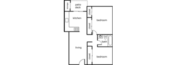 Gardenbrook 2 Bed 1 Bath 750 SF