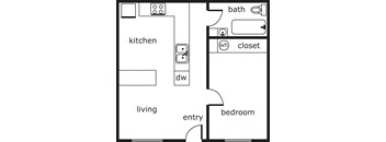 Gladstone Forest 1 Bed 1 Bath 475 SF