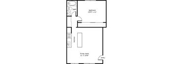 Greenfield Village 1 Bed 1 Bath 640 SF