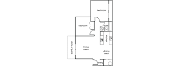 a floor plan of a 1 bedroom apartment
