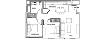 Napa Cove 2 Bed 1 Bath 891 SF