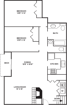 2 bed | 1.5 bath | 1223 sq ft