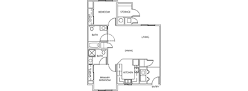 a floor plan of a house with bedrooms and baths and a staircase