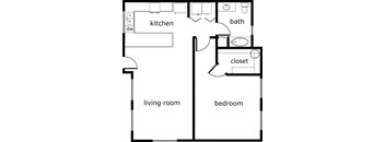 1 bed 1 bath 930 sf