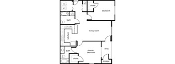 2 bed 2 bath 1041 sf