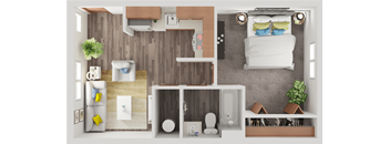 Parkwest 1 Bed 1 Bath 480 SF