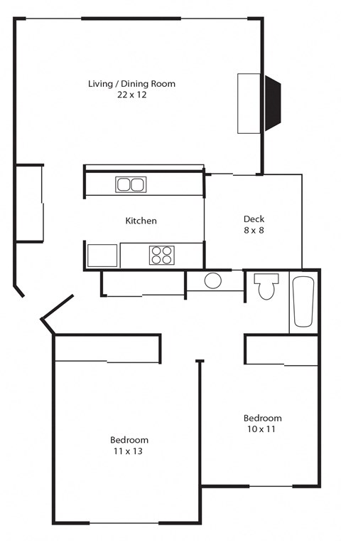 Ridge at Mtn Park 2 bed 1 bath 1010 sf