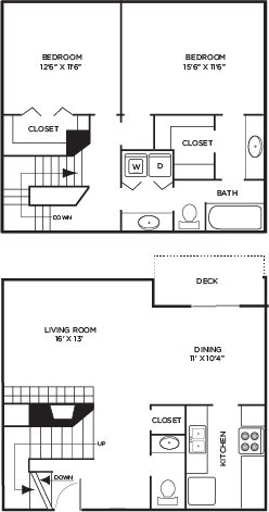 2 bed | 1.5 bath | 1261 sq ft