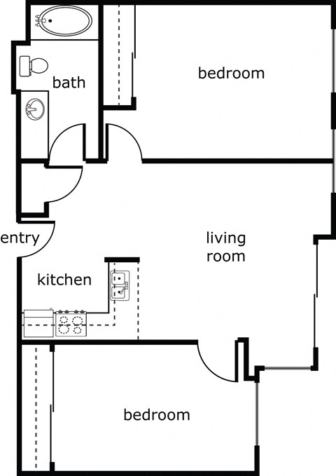 St James 2 bed 1 bath