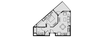 Unit 1.2 1 Bed 1 Bath 586 sq ft