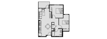 Unit 2.2 2 Bed 1 Bath 808 sq ft