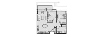 Unit 2.5 2 Bed 1 Bath 849 sq ft