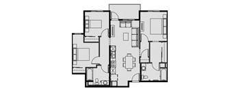 Unit 3.4 3 Bed 2 Bath 1071 sq ft