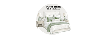 A bedroom with a bed, nightstands, and lamps.
