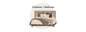 A bedroom with a bed and pillows is depicted.