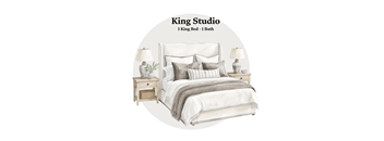 A bedroom with a bed, nightstands, and lamps.