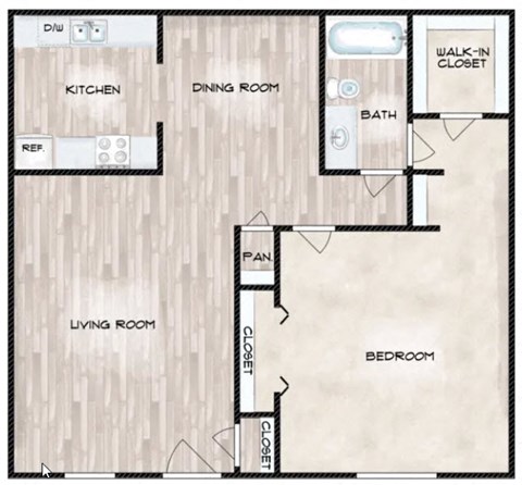 a floor plan of a room with a closet and a bed