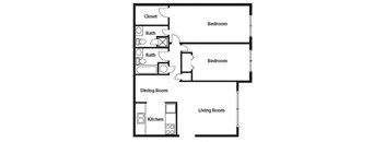a floor plan of a living room with a kitchen and a dining room