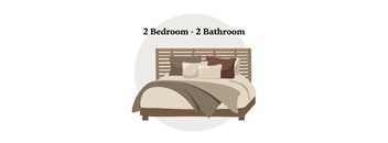 A bedroom with two beds and two bathrooms.