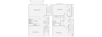 2br/1.5 bath Townhome