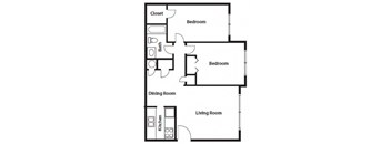 a floor plan of a living room and a dinning room