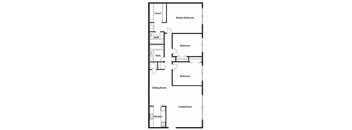 a floor plan of a living room and a dining room