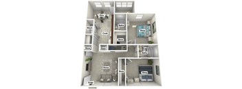 the floor plan of this apartment has a bedroom and a living room