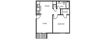 A black and white image of a floor plan of a house with labeled rooms.