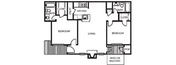 A black and white image of a floor plan for a home.