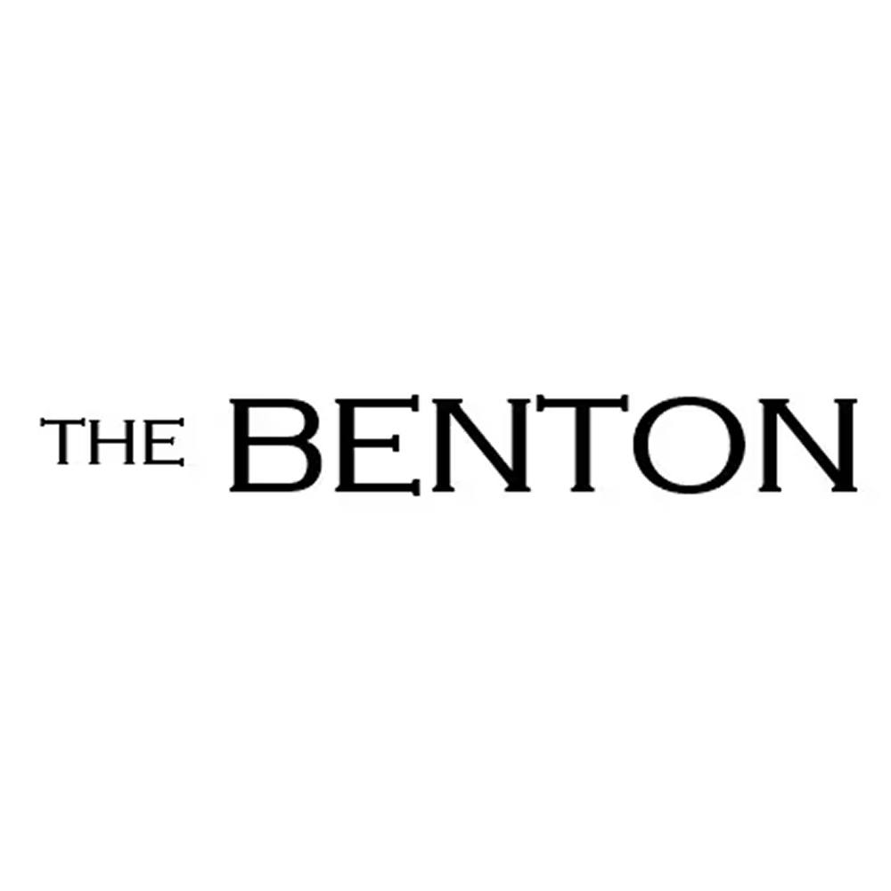 The image shows a logo with the text "THE BENTON" in black on a white background.