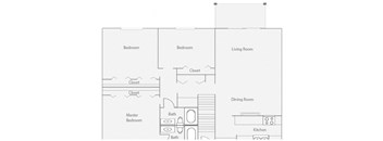 a floor plan of a house with a bedroom and a living room