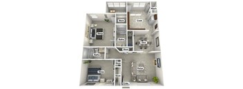 a 3d rendering of the floor plan of a house