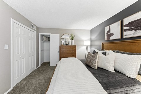our apartments offer a bedroom with a king sized bed