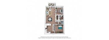 bedrooms floor plan  1 bedroom floorplan apartments  the residences at