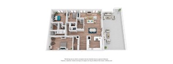 a 3 bedroom floor plan is shown in this rendering