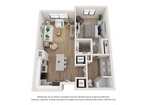a 1 bedroom floor plan  woodland heights apartments